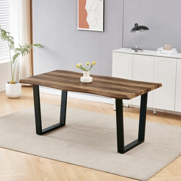 Jedálenský stôl 160x90 cm HT-F4216 staré drevo / čierny