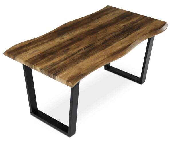 Jedálenský stôl 160x90 cm HT-F4216 staré drevo / čierny