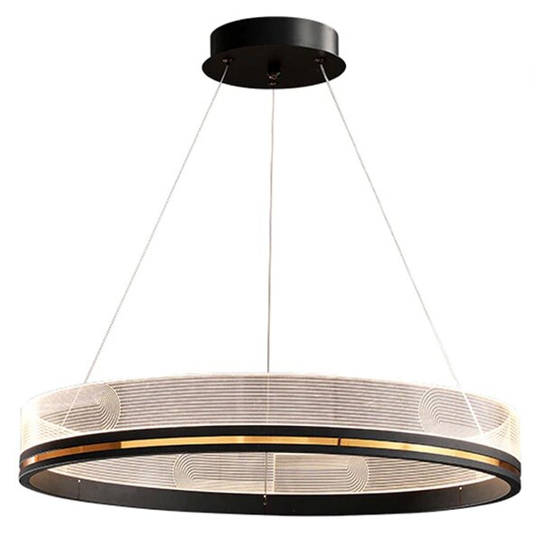 Toolight Toolight, LED závesné svietidlo 60cm APP1192-CP, čierna-zlatá, OSW-40023