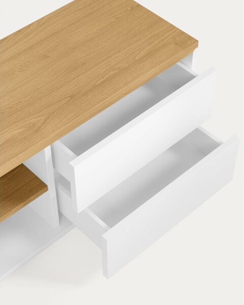 Biely TV stolík 200x44 cm Abilen – Kave Home