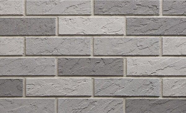 IZOFLEX Fasádny tehlový obklad 4120 “3 greys” mix BRICK Rozmery: 240 mm x 52 mm, Povrch: hladký