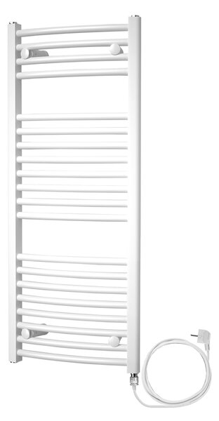 Mereo Mereo, Vykurovací rebrík oblý, 600x970 mm, 600 W, biely, elektrický, MER-MT41E