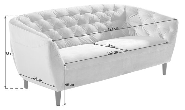 SEDAČKA CHESTERFIELD, textil, tmavosivá Ambia Home - Sedačky