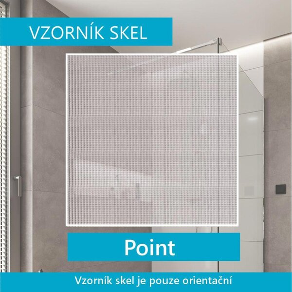 Mereo Mereo, Sprchový box, štvrťkruh, bez striešky, s vaničkou SMC, satin ALU, sklo Point, zadne steny biele, MER-CK35122KBW