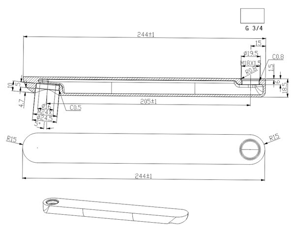 Mereo Mereo, Ramienko ploché rovné, 24 cm, MER-CB103V