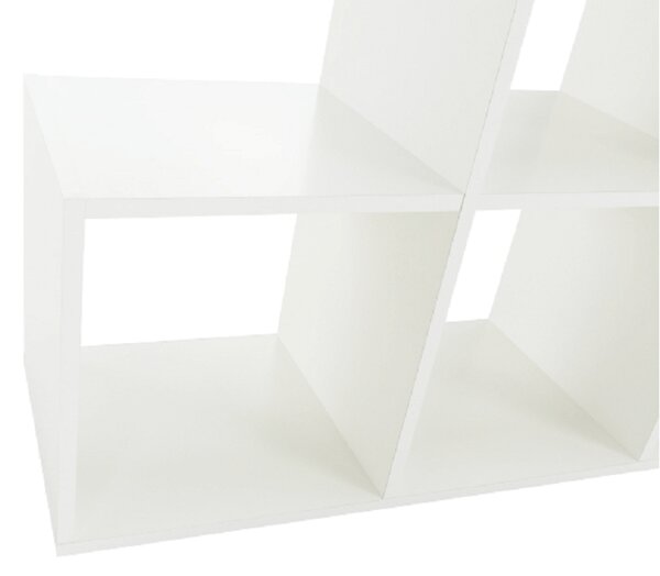 KONDELA Regál pyramída, biely, DTD laminovaná, NORAH