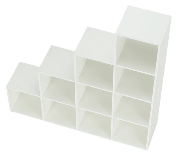 KONDELA Regál pyramída, biely, DTD laminovaná, NORAH