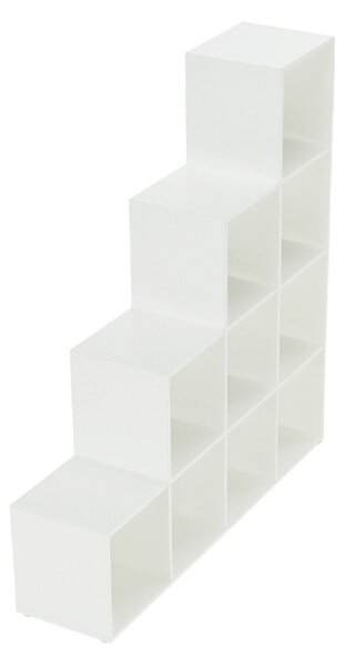 KONDELA Regál pyramída, biely, DTD laminovaná, NORAH