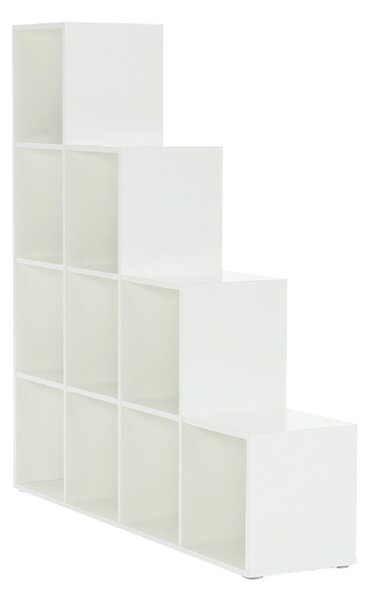 KONDELA Regál pyramída, biely, DTD laminovaná, NORAH