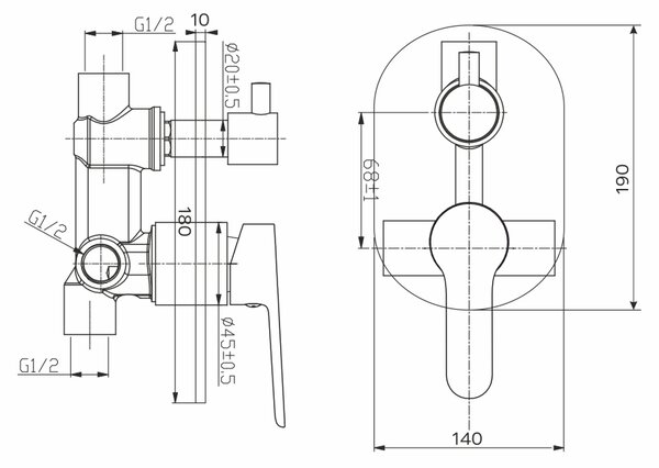 Mereo Mereo, Sprchový set Zuna s dvojcestnou podomietkovú batérií, MER-CB650SZ2