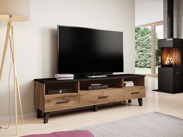 Mirjan24 TV skrinka Sanna 180 3S3K RTV, Farby: wotan / wotan + čierny 5903211062698