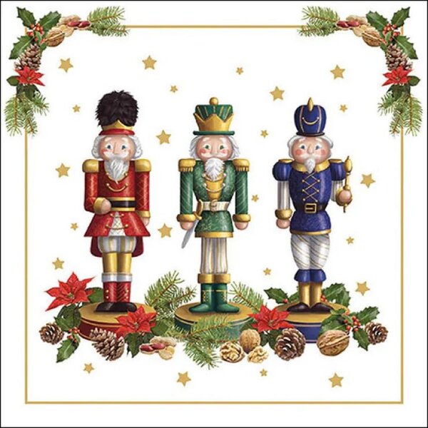 Obrúsky so luskáčikmi Bearded Nutcrackers - 33*33 cm (20ks) - Ostatní