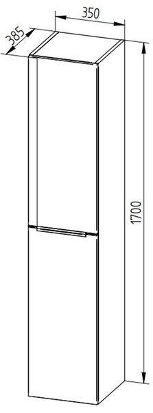 Mereo Mereo, Mailo, kúpeľňová skrinka vysoká 170 cm, chrómové madlo, MER-CN524LP