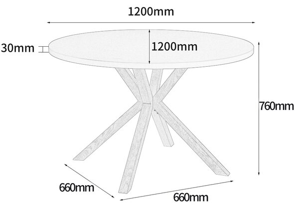 JEDÁLENSKÝ STÔL, biela, 120/120/76 cm MID.YOU - Stoly, Online Only