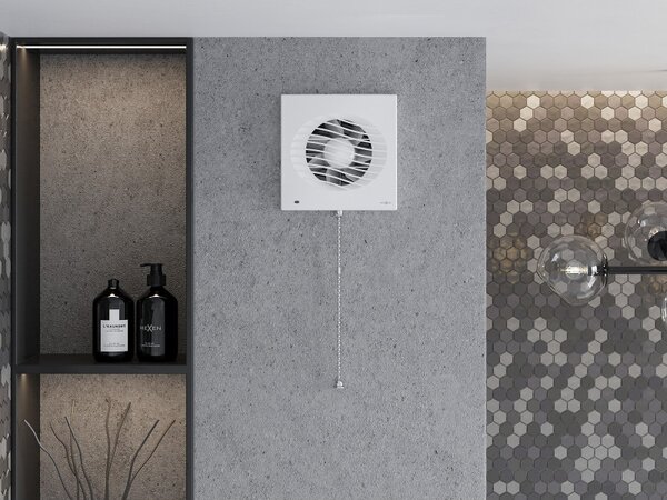 Mexen DXS, kúpeľňový ventilátor so snímačom pohybu, časovačom a lanovým spínačom, priemer 150mm, biela, W9603-150K-00