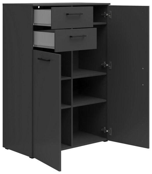 KOMODA, grafitová, 80/115/40 cm Carryhome - Komody