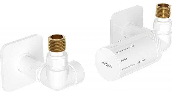 Mexen G05, axiálna termostatická súprava pre vykurovacie teleso s krytkou, biela, W903-958-909-20