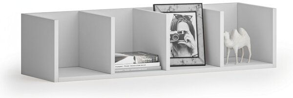 Nástenná polica PRIMO so 4 oddielmi, 1000 x 310 x 250 mm, sivá