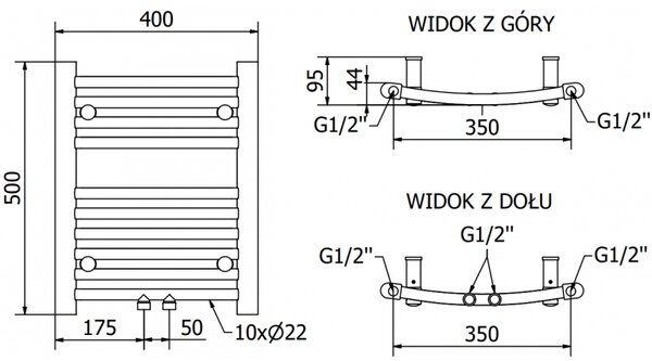 Mexen Ares, elektrické vykurovacie teleso 500 x 400 mm, 300 W, čierna, W102-0500-400-2300-70