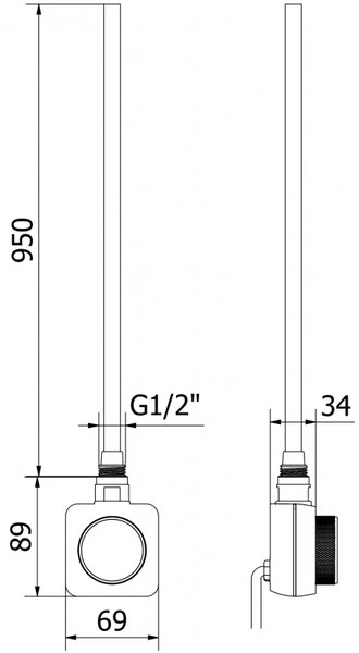 Mexen Ares, elektrické vykurovacie teleso 1800 x 600 mm, 1200 W, čierna, W102-1800-600-6120-70