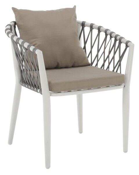 Záhradná stolička, sivohnedá Taupe/biela, SIRMA