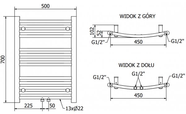 Mexen Ares, elektrické vykurovacie teleso 700 x 500 mm, 300 W, čierna, W102-0700-500-2300-70