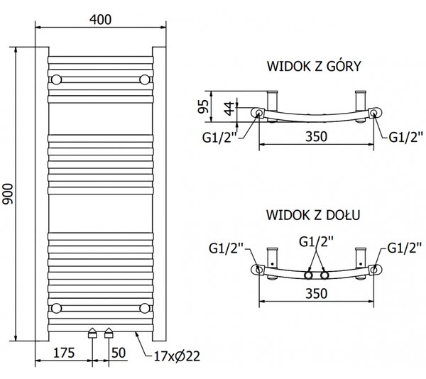 Mexen Ares, elektrické vykurovacie teleso 900 x 400 mm, 300 W, čierna, W102-0900-400-2300-70