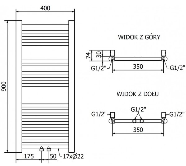 Mexen Mars, elektrické vykurovacie teleso 900 x 400 mm, 300 W, zlatá lesklá, W110-0900-400-2300-50