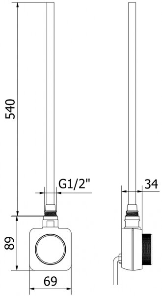 Mexen Mars, elektrické vykurovacie teleso 1200 x 600 mm, 600 W, čierna, W110-1200-600-6600-70