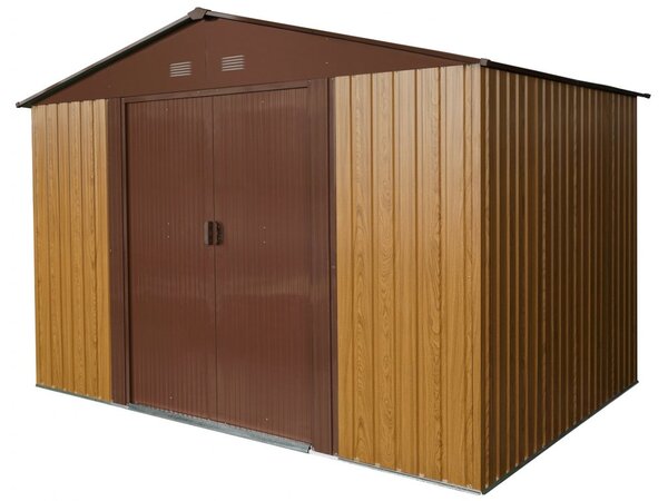 Záhradný domček BestBerg ZDB-7D / 7,2 m² / 301 x 238 x 214 cm / dekor červené drevo / hnedá