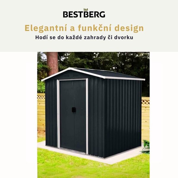 Záhradný domček BestBerg ZDB-2Z / 2,5 m² / 194 x 131 x 184 cm / zelený