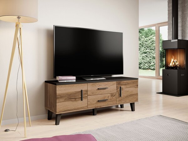 Mirjan24 TV skrinka Sanna 140 2D2S RTV, Farby: briliantovo biela matná / dub sonoma 5902928126358