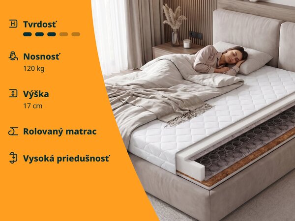 Pružinový matrac s kokosom Bonellio 80x200 - poťah Basic