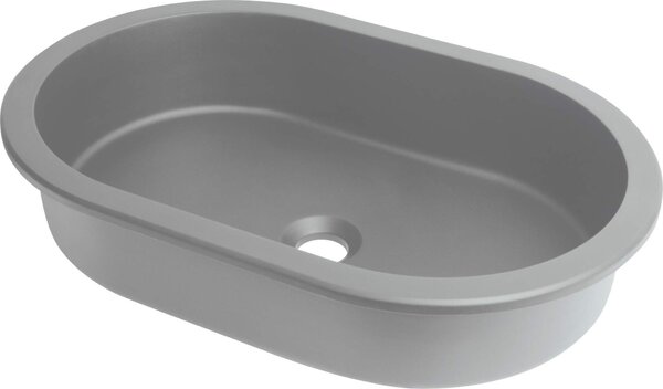 Deante Silia, granitové umývadlo na zapustenie zdola 588x390x145 mm, šedá metalíza, DEA-CQS_SU6U