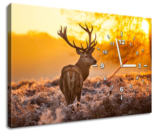 Obraz s hodinami Silný jeleň Rozmery: 60 x 40 cm