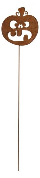 Hrdzavá kovová dekorácia zápich tekvica - 15*1*65 cm - Clayre & Eef