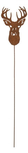 Kovový zápich Jeleň - dekorácia do kvetináča a na záhradu - 14*1*80 cm - Clayre & Eef