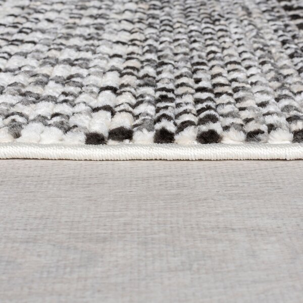 Flair Rugs, Kusový koberec Santiago Camino Black/White, 160x230, čiernobiela, obývacia izba