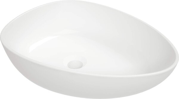 Deante Alpinia, asymetrické umývadlo na dosku 470x350x140mm, biela lesklá, DEA-CGA_6U5S