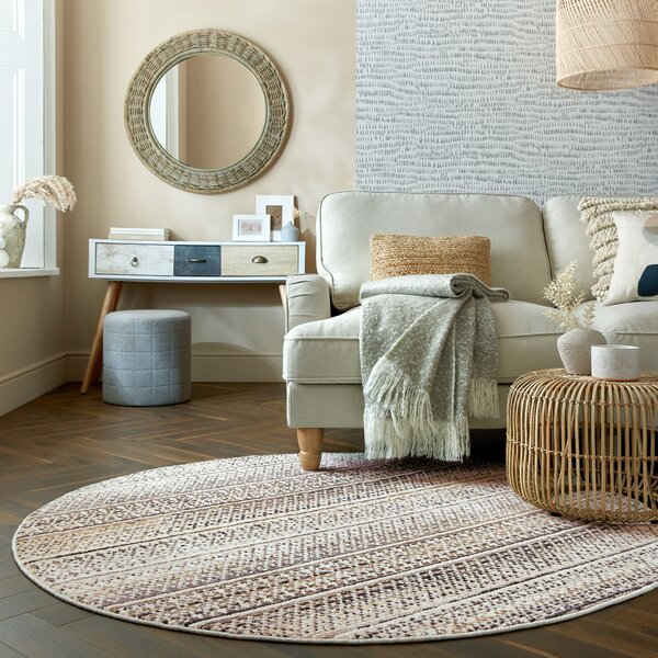 Flair Rugs , Kusový koberec Santiago Camino Natural kruh, 160x160 (priemer) kruh, béžová, obývacia izba