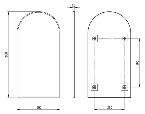 Deante Silia, zarámované závesné zrkadlo 500x1000mm, biela matná, DEA-ADI_A851