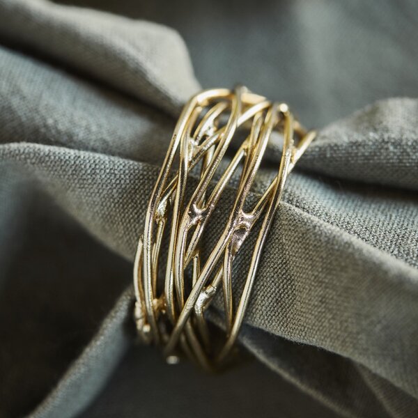 Krúžky na obrúsky Ring Golden – set 4 ks
