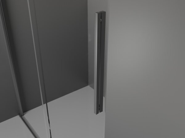 Mexen Velar, posuvné sprchové dvere do otvoru 90 cm, 8mm číre sklo, brúsený grafit, 871-090-000-01-95