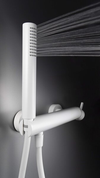 Deante Silia, sprchová batéria s ručnou sprchovou súpravou, biela matná, DEA-BQS_A41M