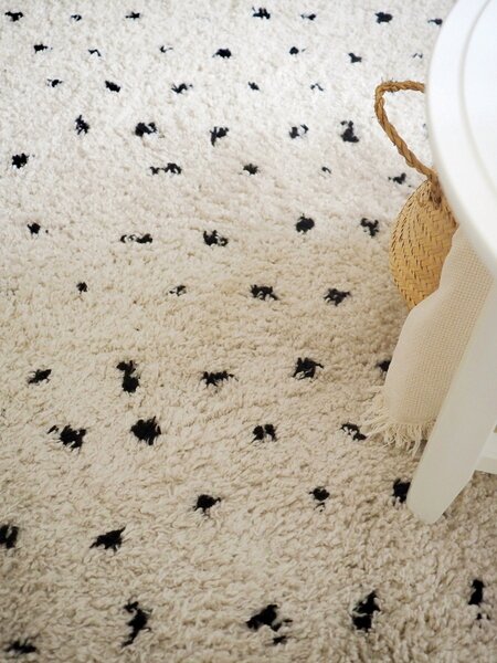 Dywany Łuszczów , Kusový koberec Berber Syla B752 dots cream kruh, 120x120 (priemer) kruh, biela, chodba / predsieň