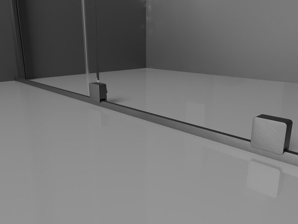 Mexen Velar, sprchová zástena s posuvnými dverami Walk-in 85 x 200 cm, 8mm sklo námraza, grafit brúsený, 871-085-000-33-66