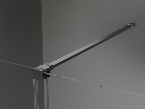 Mexen Velar, sprchová zástena s posuvnými dverami Walk-in 85 x 200 cm, 8mm sklo námraza, grafit brúsený, 871-085-000-33-66