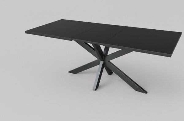 Rozkladací jedálenský stôl SAMLE 150/190x80 cm čierny