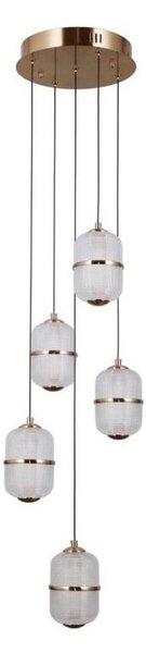ITALUX PND-34375-5-HBR - LED luster na lanku ALANI 5xLED/5,6W/230V 3000K zlatá
