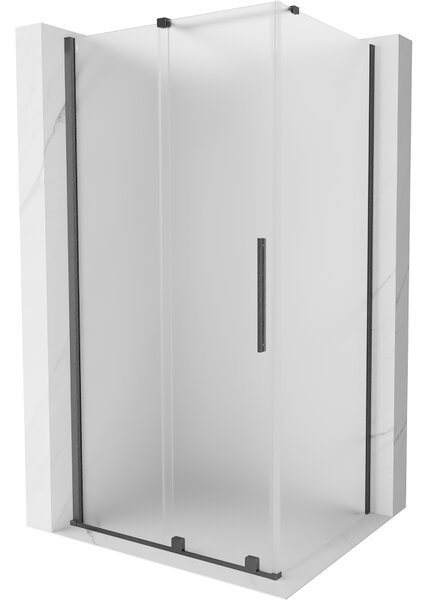 Mexen Velar, sprchový kút s posuvnými dverami 110 x 90 cm, 8mm sklo námraza, grafit brúsený, 871-110-090-31-66